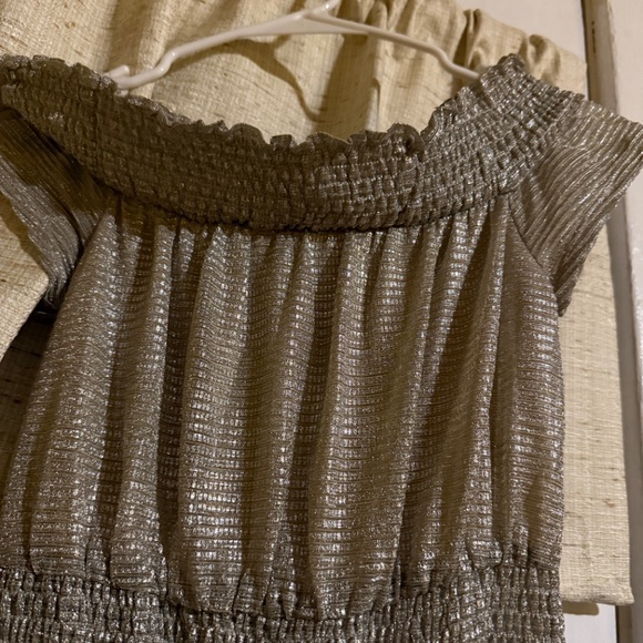 Line and Dot Silver Metallic Disco Jumpsuit - Picture 4 of 6